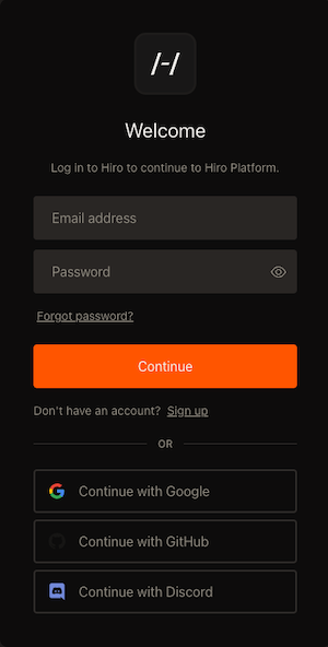 Platform login